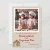 Aangepaste foto Gingerbread Holiday Kaart (Voorkant)