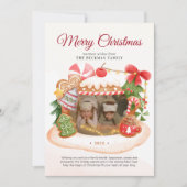 Aangepaste foto Gingerbread House Kerstmis Feestdagenkaart (Voorkant)