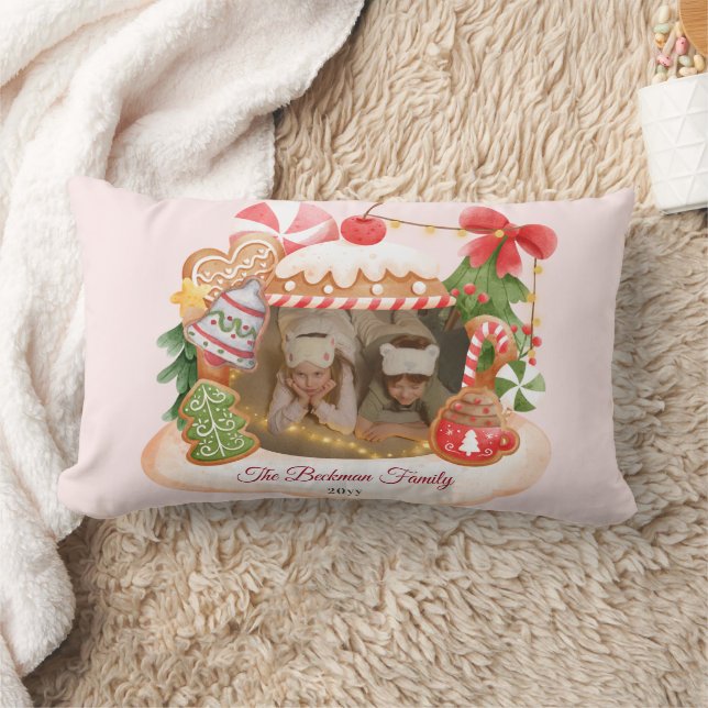 Aangepaste foto Gingerbread House Kerstmis Kussen (Deken)