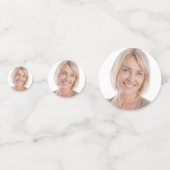 Aangepaste foto glam blauwe glitterspetters 40e ve confetti (Achterkanten)
