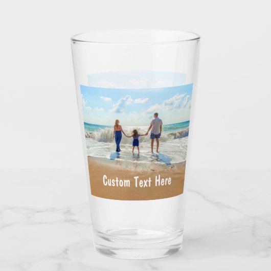 Aangepaste foto glas en tekst gepersonaliseerd cad (Voorkant)