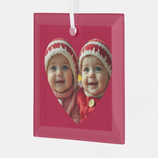 Aangepaste foto glas ornament (Voorkant links)