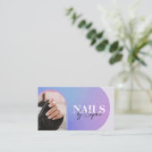 aangepaste foto Glitter Sparkling Nail Beauty Salo Visitekaartje (Staand voorkant)