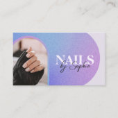 aangepaste foto Glitter Sparkling Nail Beauty Salo Visitekaartje (Voorkant)