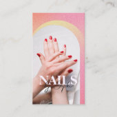 aangepaste foto Glitter Sparkling Nail Beauty Salo Visitekaartje (Voorkant)