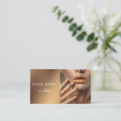 aangepaste foto Glitter Sparkling Nail Beauty Salo Visitekaartje (Staand voorkant)