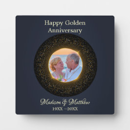 Aangepaste foto Glittering 50e Jubileum Plaque Fotoplaat