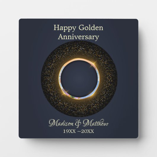 Aangepaste foto Glittering 50e Jubileum Plaque Fotoplaat (Voorkant)