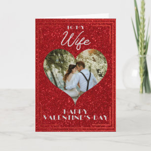 Aangepaste foto glitters Valentijnskaart voor vrou Kaart