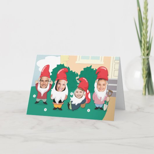 Aangepaste Foto Gnome Nieuwe Huis Aankondiging (Voorkant)