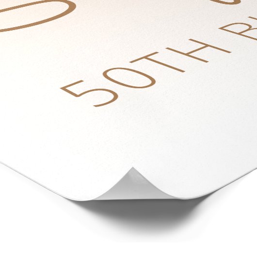 Aangepaste foto Gold 50e verjaardag Poster (Hoek)