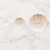 Aangepaste foto Gold Glitter Drip 90th Birthday Confetti (Voorkanten)