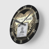 Aangepaste foto Gold Memorial Heart Ronde Klok (Hoek)