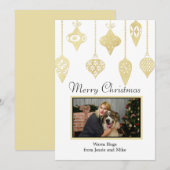 Aangepaste Foto Gold Ornamenten Vaste feestdag Kaa Feestdagenkaart (Voorkant / Achterkant)