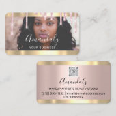 Aangepaste foto Gold Pink Drives Lijst QrCode Logo Visitekaartje (Voorkant / Achterkant)