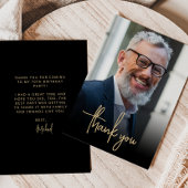 Aangepaste foto Gold Script 70ste verjaardagsfeest Bedankkaart