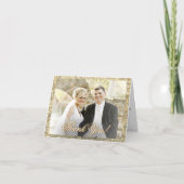 Aangepaste foto Gold Sequin Dank u Bedankkaart (Voorkant)