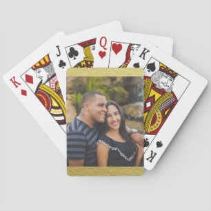 Aangepaste foto Gold Texture-achtergrond Pokerkaarten