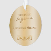 Aangepaste Foto Golden 50ste bruiloft Jubileum Gif Ornament (voorkant)