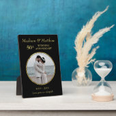 Aangepaste foto Golden & Black Jubileum Plaque Fotoplaat (Zijkant)