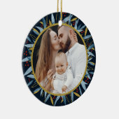 Aangepaste Foto Golden Botany Kerstmis Keramisch Ornament (Rechts)