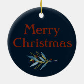 Aangepaste Foto Golden Botany Kerstmis Keramisch Ornament (Achterkant)