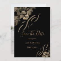 Aangepaste foto Golden Iris Flowers Black Wedding