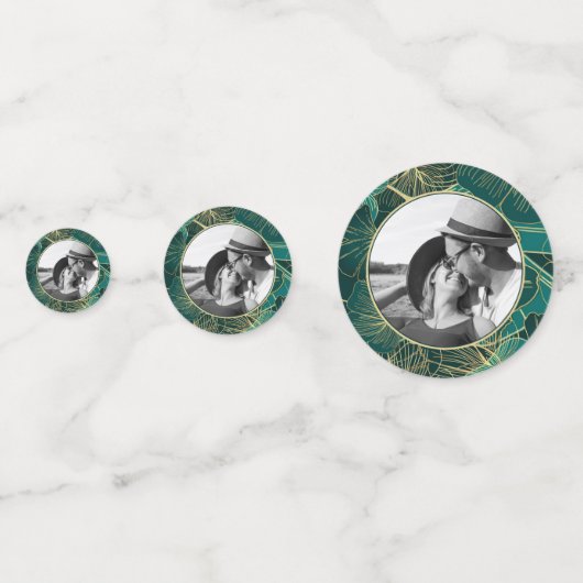 Aangepaste foto Golden Leaves Confetti (Achterkanten)