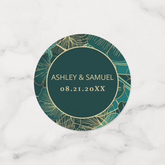 Aangepaste foto Golden Leaves Confetti (Kleine voorkant)