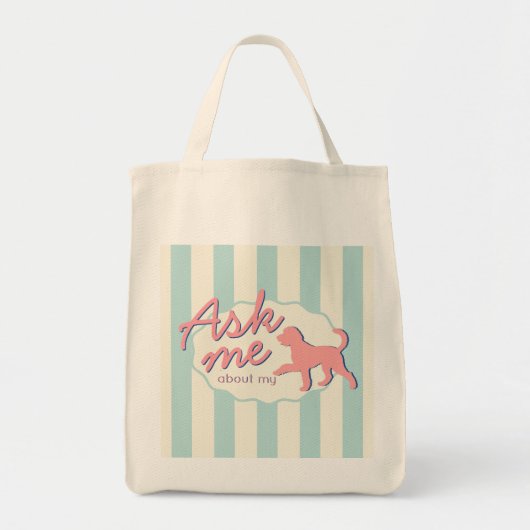 Aangepaste foto Goldendoodle Retro Streep Tote Bag (Voorkant)