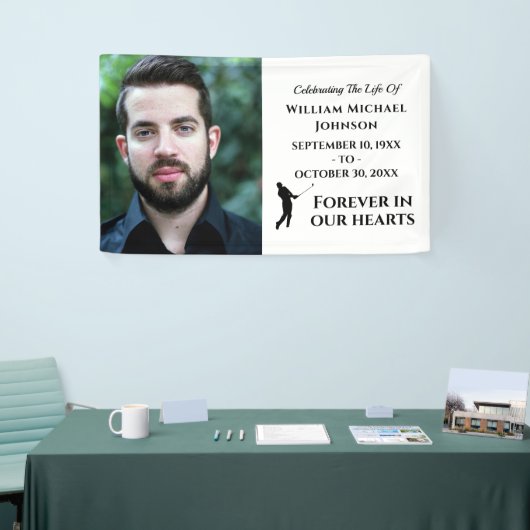 Aangepaste foto Golf Forever in ons hart Memorial Spandoek (Beurs)