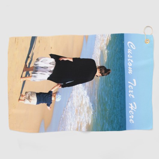 Aangepaste foto Golf handdoek met uw foto's en tek (Horizontaal)