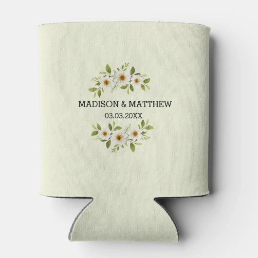 Aangepaste foto Goud Bloemen Lijst Blikjeskoeler (Achterkant)