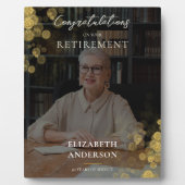 Aangepaste Foto Goud Confetti Retirement Gift Fotoplaat (Voorkant)