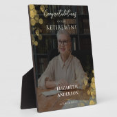 Aangepaste Foto Goud Confetti Retirement Gift Fotoplaat (Zijkant)