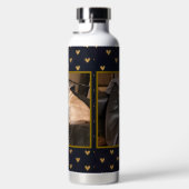 Aangepaste Foto Goud Harten Achtergrond Waterfles (Rechts)