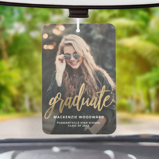 Aangepaste foto goud script afstuderen luchtverfrisser