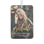 Aangepaste foto goud script afstuderen luchtverfrisser (Achterkant)