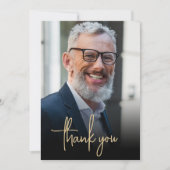 Aangepaste foto gouden script 70ste verjaardagsfee bedankkaart (Voorkant)