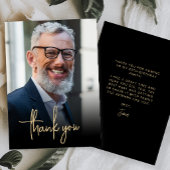 Aangepaste foto gouden script 70ste verjaardagsfee bedankkaart