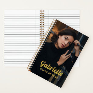 Aangepaste foto goudschrift afgestudeerde notitieboek