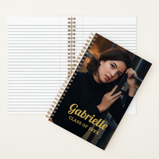 Aangepaste foto goudschrift afgestudeerde notitieboek (Binnen)