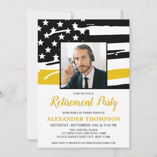 Aangepaste foto-goudvlag van Dispatcher Retirement Kaart (Voorkant)