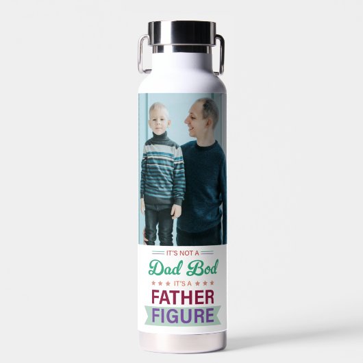 Aangepaste foto grappig cadeau voor vader vaderfig waterfles (Voorkant)