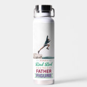 Aangepaste foto grappig cadeau voor vader vaderfig waterfles (Achterkant)