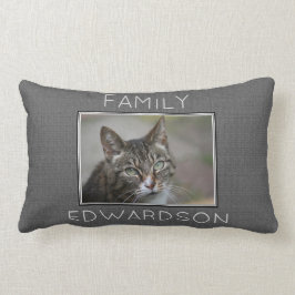 Aangepaste foto grijze inboezemnaam kussen