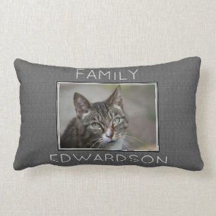 Aangepaste foto grijze inboezemnaam kussen
