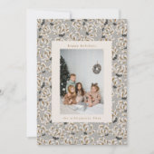 Aangepaste foto Grijze Kunst Elegante Verticale Ke Feestdagenkaart (Voorkant)