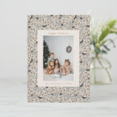 Aangepaste foto Grijze Kunst Elegante Verticale Ke Feestdagenkaart (Staand voorkant)