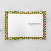 Aangepaste Foto Groen Bruin Kerstster Feestdagen Kaart (Binnen)